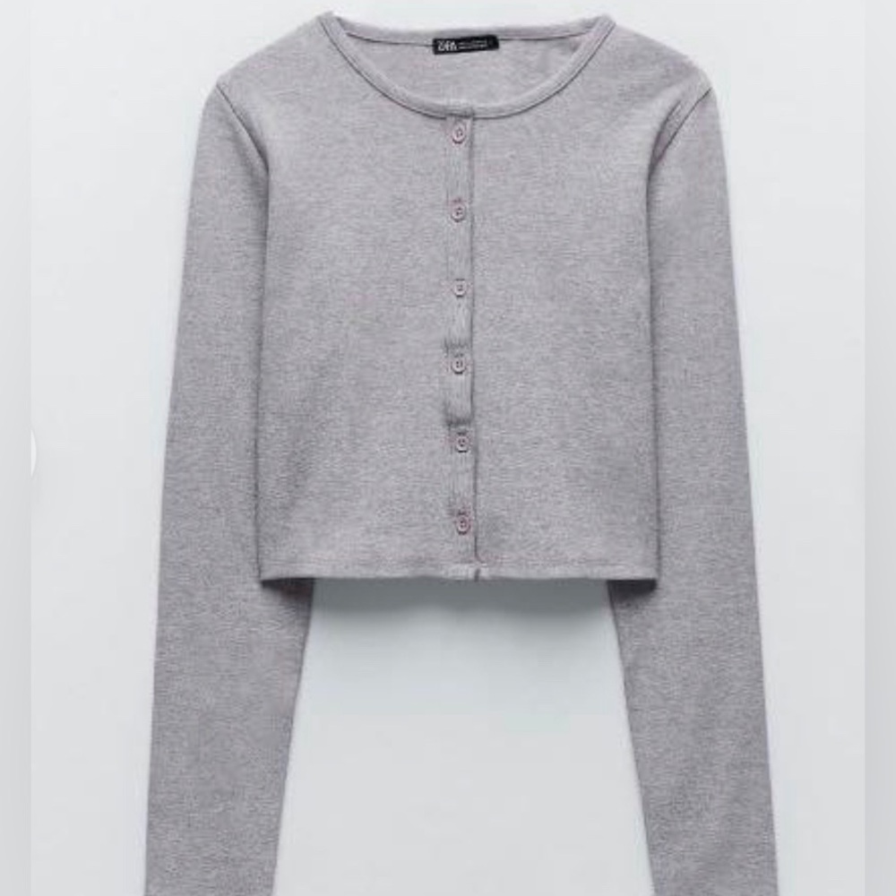 Zara grey Ribbed Cardigan